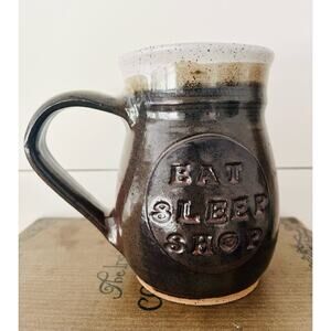 Handmade Pottery “Eat Sleep Shop” Coffee / Tea Mug